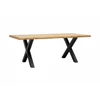 Masa Mikkel, 160x90x76 h cm, Picior Metalic, Blat MDF, Negru/Stejar picture - 1