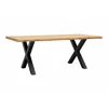Masa Mikkel, 180x90x76 h cm, Picior Metalic, Blat MDF, Negru/Stejar picture - 1