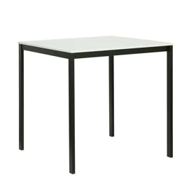 Masa Mitra, 75x75x75 h cm, Metal/Pal Melaminat, Negru/Alb