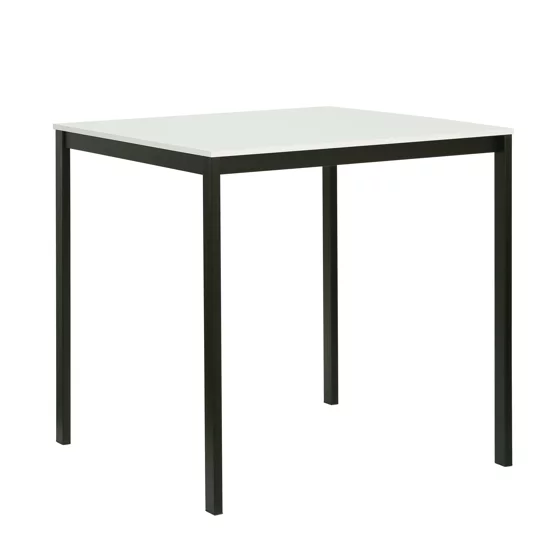 Masa Mitra, 75x75x75 h cm, Metal/Pal Melaminat, Negru/Alb picture - 2