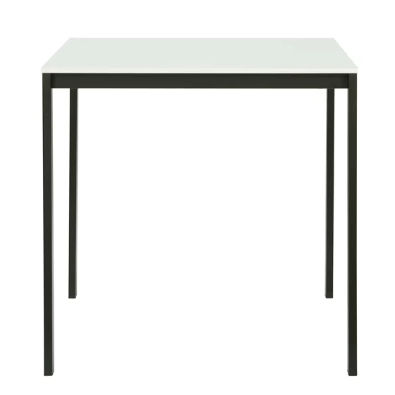 Masa Mitra, 75x75x75 h cm, Metal/Pal Melaminat, Negru/Alb picture - 3