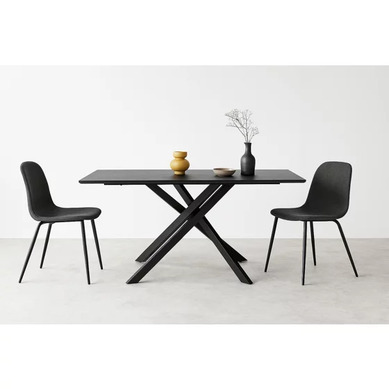 Masa Neross, 180x90x76 h cm, Metal/MDF, Negru/Negru picture - 3