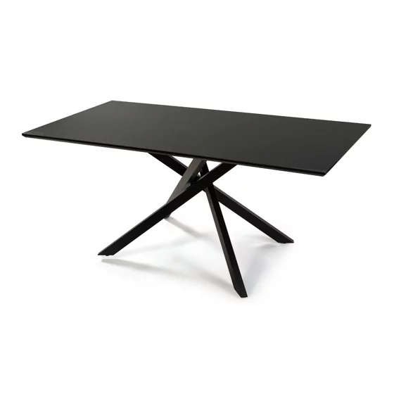 Masa Neross, 180x90x76 h cm, Metal/MDF, Negru/Negru picture - 1