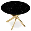 Masa Rotunda Ballia, Ø100x75 cm, Metal/Sticla, Auriu/Negru picture - 2