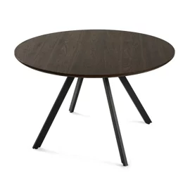 Masa Rotunda Gyrus, Ø120x74 cm, Metal/MDF, Negru/Nuc