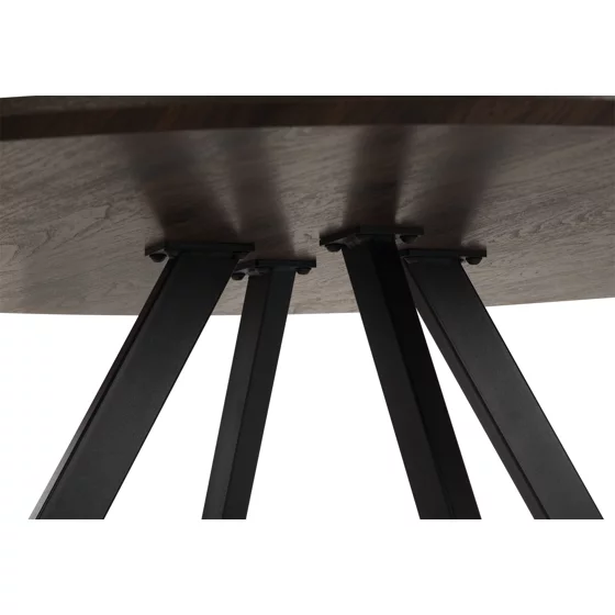 Masa Rotunda Gyrus, Ø120x74 cm, Metal/MDF, Negru/Nuc picture - 5