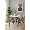 Masa Rotunda Gyrus, Ø120x74 cm, Metal/MDF, Negru/Alb Marmura picture - 2