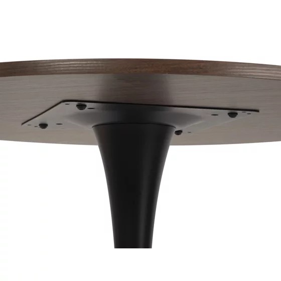 Masa Rotunda Orbis, Ø100 cm, Metal/MDF, Negru/Stejar Inchis picture - 4
