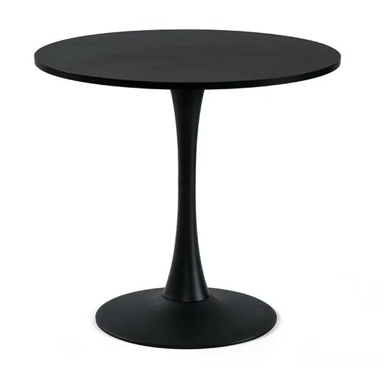 Masa Rotunda Orbis, Ø80 cm, Metal/MDF, Neagra picture - 1