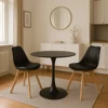 Masa Rotunda Orbis, Ø80 cm, Metal/MDF, Neagra picture - 4