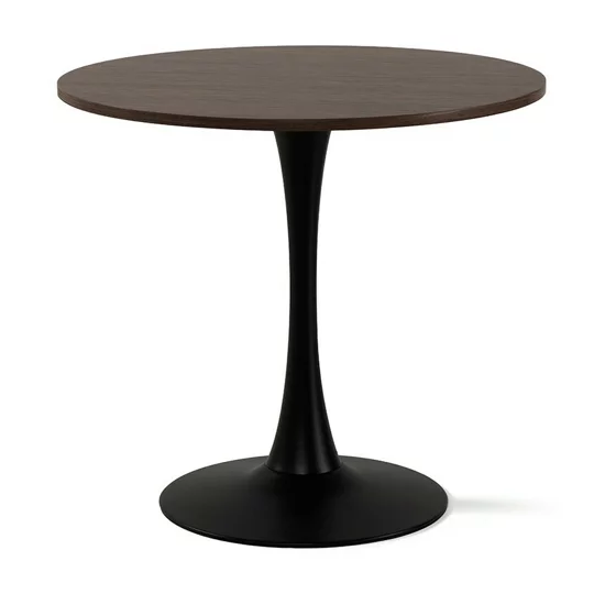 Masa Rotunda Orbis, Ø80 cm, Metal/MDF, Negru/Stejar Inchis picture - 1