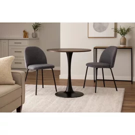 Masa Rotunda Orbis, Ø80 cm, Metal/MDF, Negru/Stejar Inchis