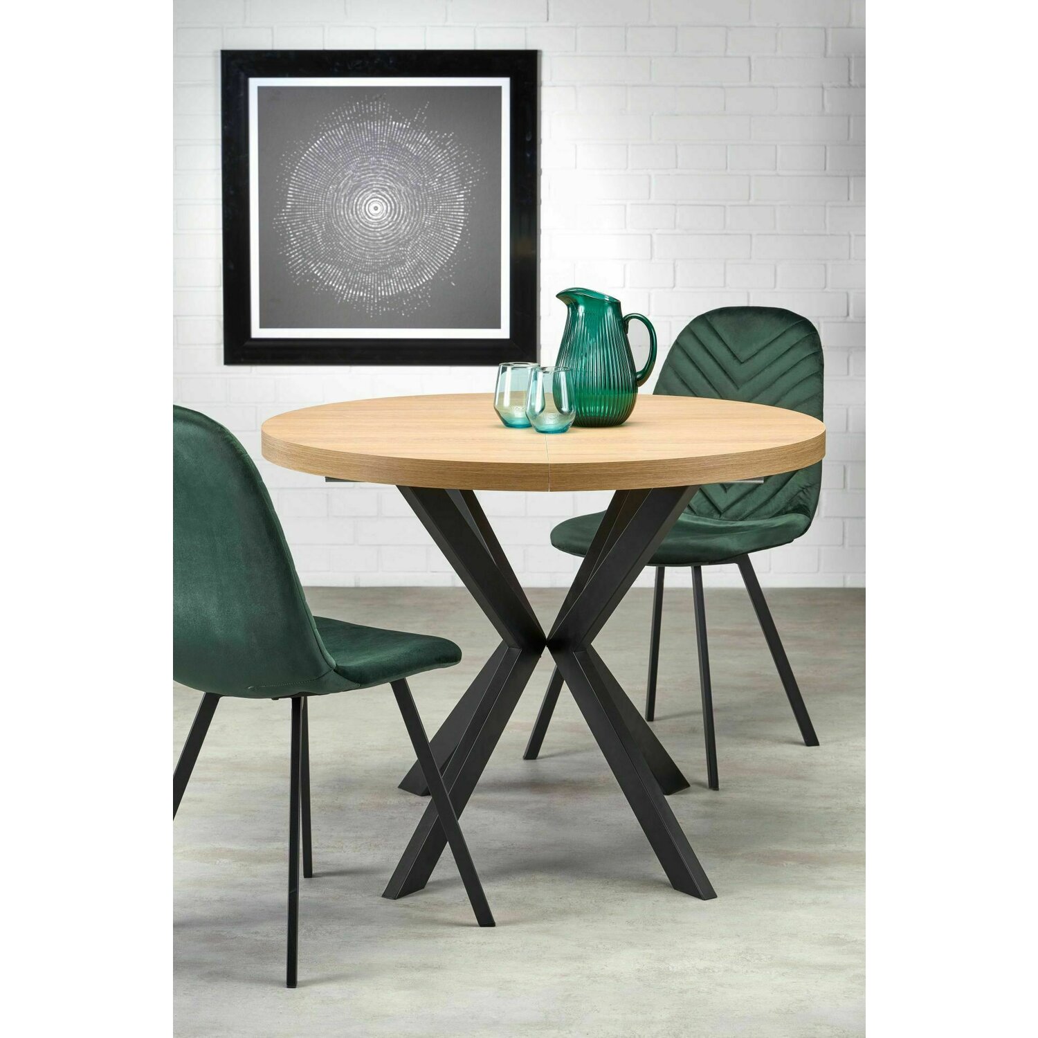 Masa Rotunda Peroni, 100-250x100x75 h cm, Metal/MDF Laminat