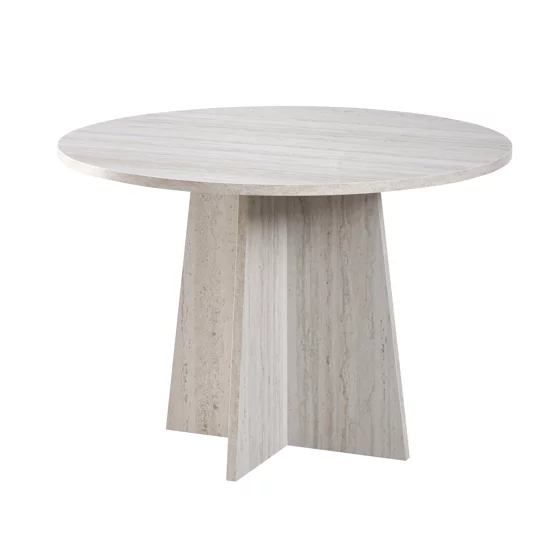 Masa Rotunda RONDE,  Ø110 cm, MDF, Alb Travertin picture - 1
