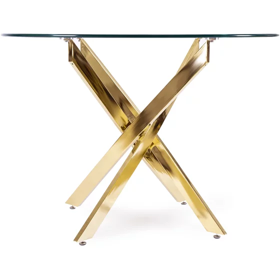 Masa Rotunda Salta, Ø110x75 h cm, Metal/Sticla, Auriu/Transparent picture - 3