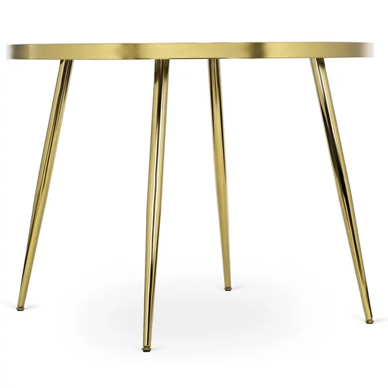 Masa Rotunda Togo, Ø100x75 h cm, Metal/Sticla, Auriu/Negru picture - 4