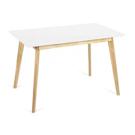 Masa Scandinavia, 120x70x75 H cm, Picioare Lemn, Blat MDF, Natur/Alb