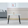 Masa Thor, 120x80x75 H cm, Blat Ceramic, Negru/Alb Marmura picture - 3