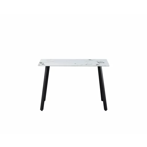 Masa Thor, 120x80x75 H cm, Blat Ceramic, Negru/Alb Marmura picture - 4