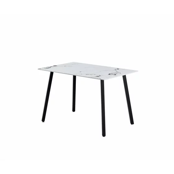 Masa Thor, 120x80x75 H cm, Blat Ceramic, Negru/Alb Marmura picture - 2