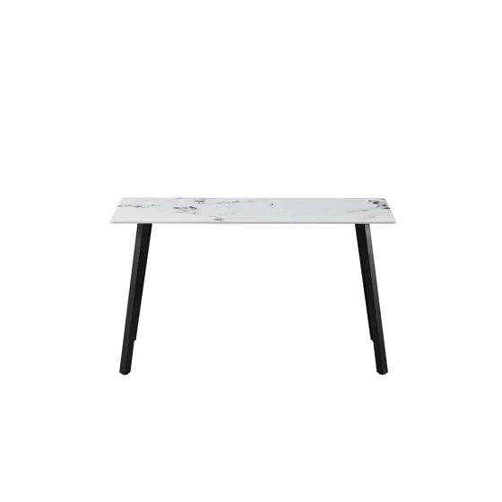 Masa Thor, 140x80x75 H cm, Blat Ceramic, Negru/Alb Marmura picture - 3