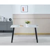 Masa Thor, 140x80x75 H cm, Blat Ceramic, Negru/Alb Marmura picture - 4
