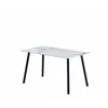 Masa Thor, 140x80x75 H cm, Blat Ceramic, Negru/Alb Marmura picture - 2