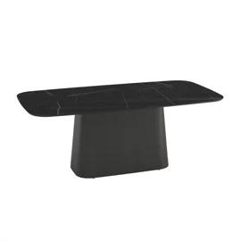 Masa Vega, 200x103x77 h cm, MDF, Negru/Sonata Super Mat