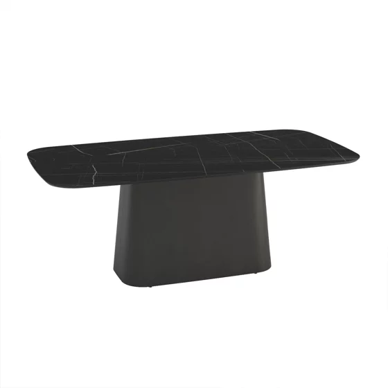 Masa Vega, 200x103x77 h cm, MDF, Negru/Sonata Super Mat picture - 1