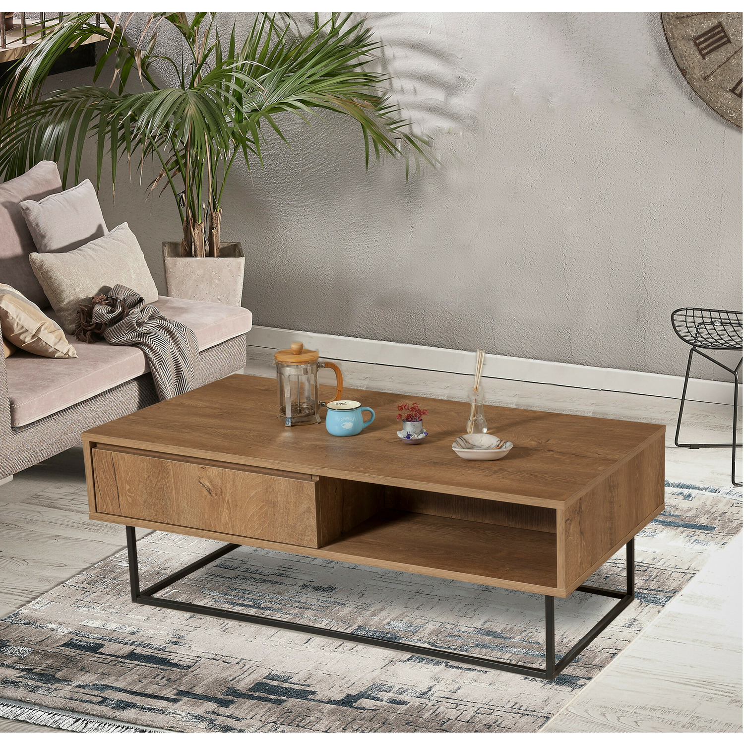 Masuta cafea dalem 120x60x43 cm - nuc