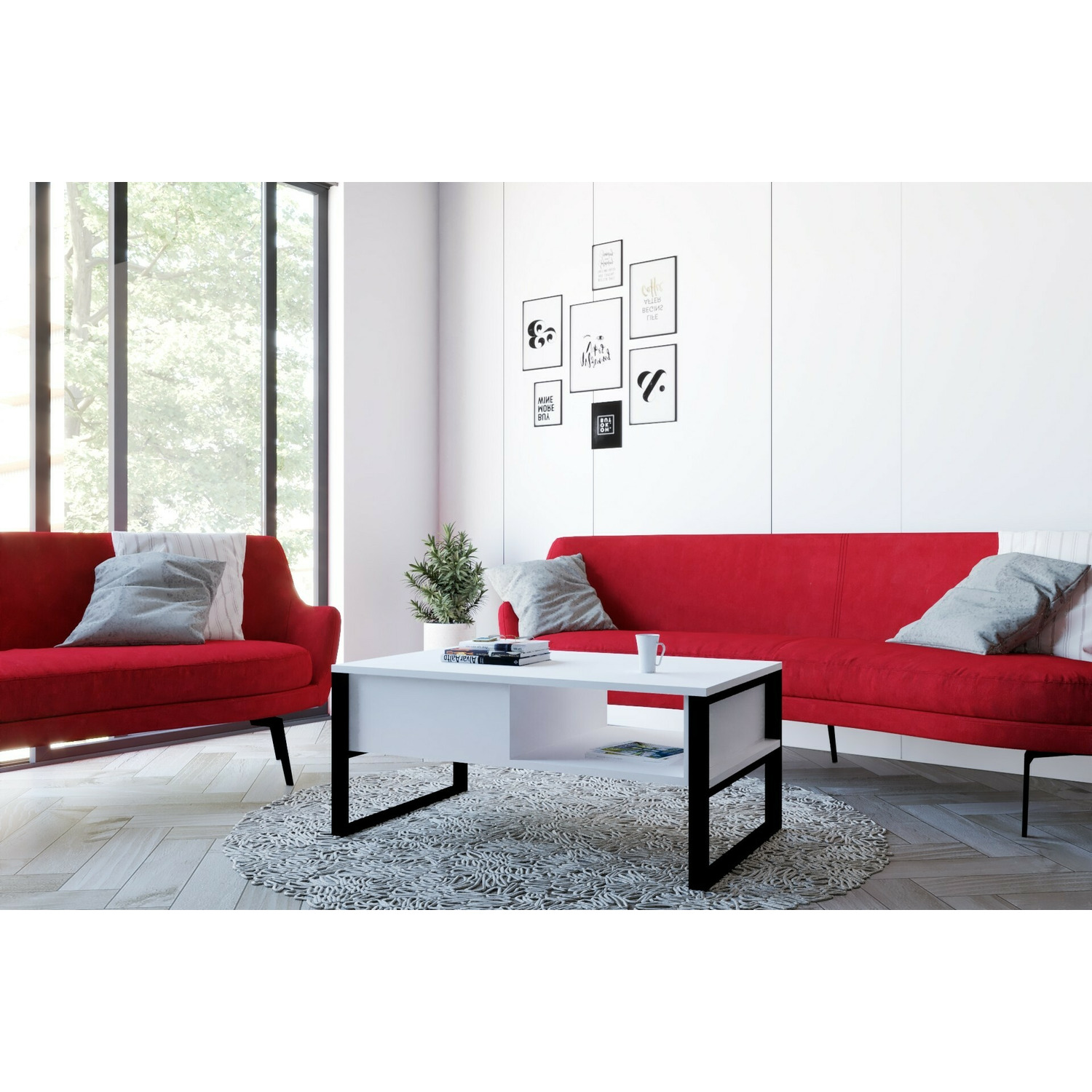 Masuta cafea devon, 100x44x60 cm - alba