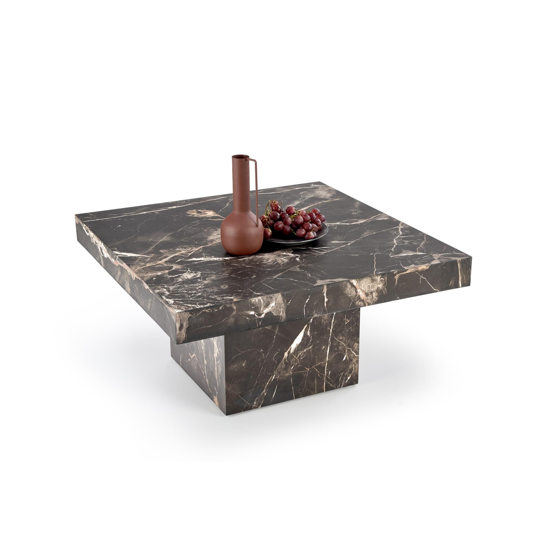 Masuta cafea hagen 238, 80x80x41 cm, negru marmura