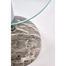 Masuta de Cafea Adriatica, Ø40x51 cm, Metal/Sticla, Gri/Transparent