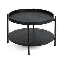 Masuta de Cafea Bivio, 64x64x40, Metal/Pal Melaminat, Neagra