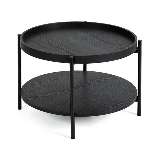 Masuta de Cafea Bivio, 64x64x40, Metal/Pal Melaminat, Neagra picture - 2
