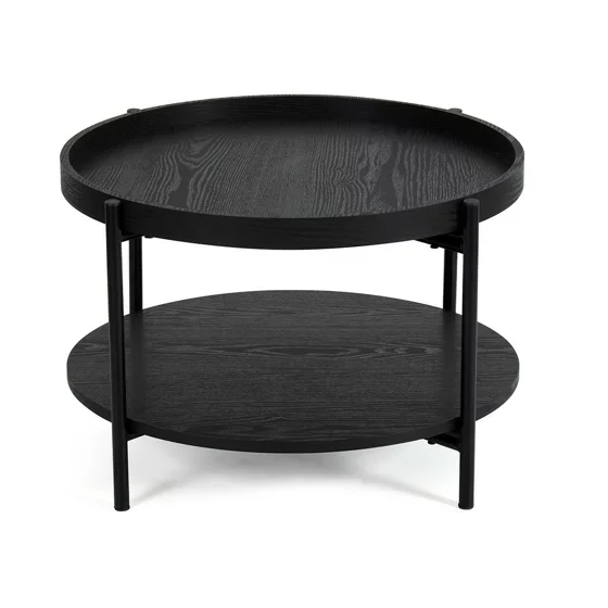 Masuta de Cafea Bivio, 64x64x40, Metal/Pal Melaminat, Neagra picture - 3
