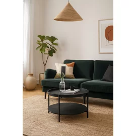 Masuta de Cafea Bivio, 64x64x40, Metal/Pal Melaminat, Neagra