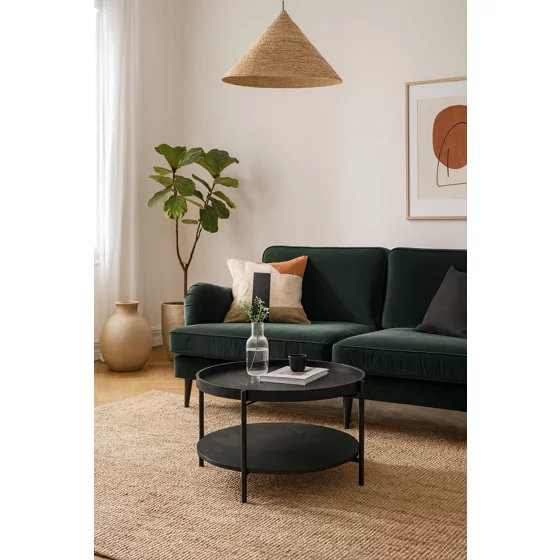 Masuta de Cafea Bivio, 64x64x40, Metal/Pal Melaminat, Neagra picture - 1