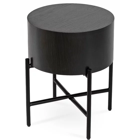 Masuta de Cafea Corint, Ø39.5x51.5 h cm, MDF/Metal, Neagra picture - 1