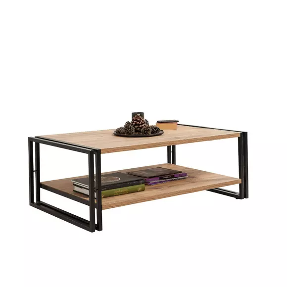Masuta de Cafea Cosmo Rectus, 110x70x40 cm, Pin Atlantic/Negru picture - 3