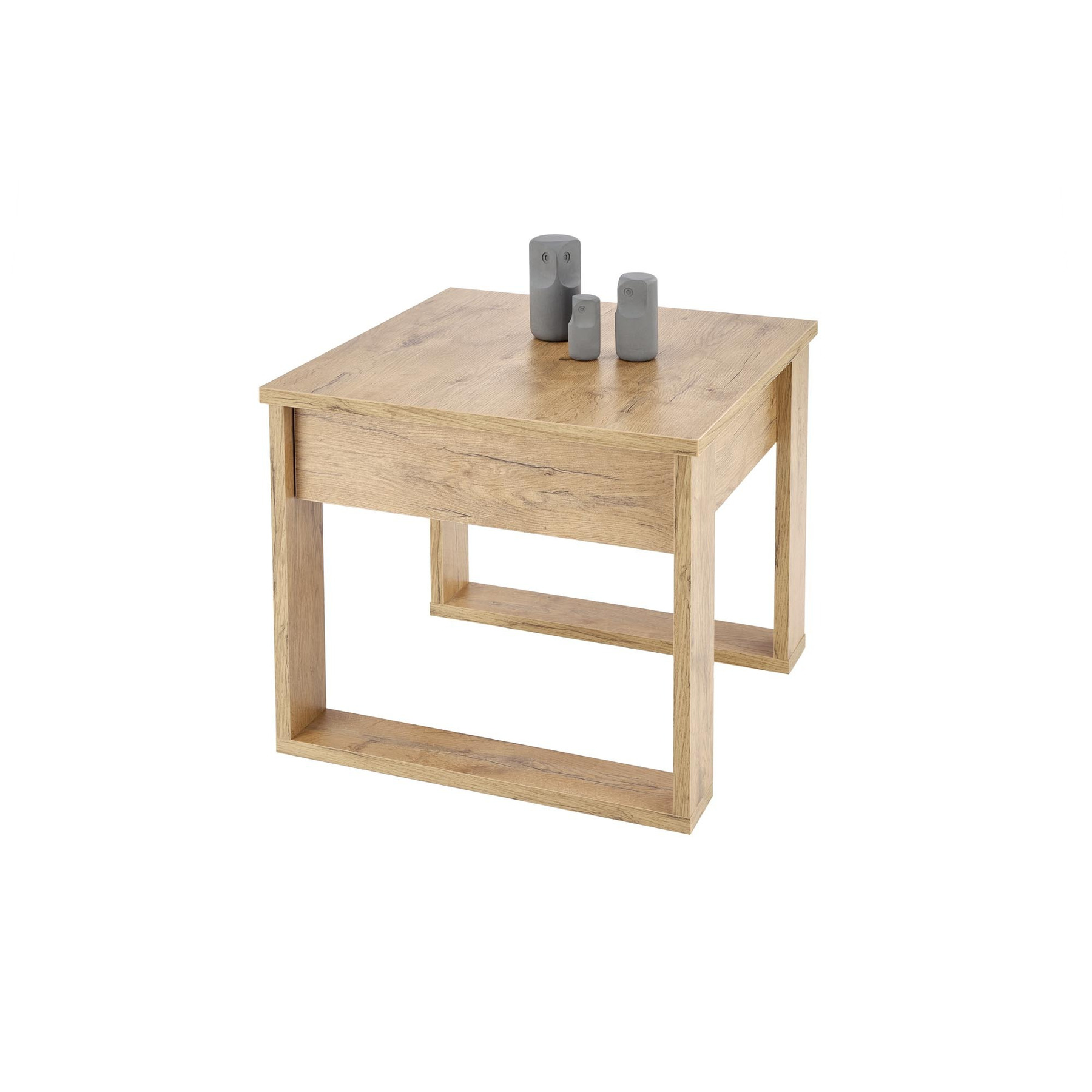 Masuta de cafea cu sertar neo patrata, 60x60x52 cm, stejar wotan