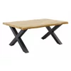 Masuta de Cafea Evele, Stil Industrial, 90x60x39 h cm, Picior Metalic, Blat MDF, Negru/Stejar picture - 3