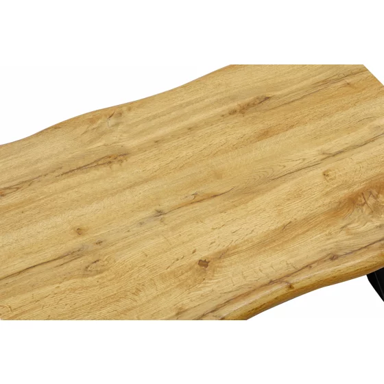 Masuta de Cafea Evele, Stil Industrial, 90x60x39 h cm, Picior Metalic, Blat MDF, Negru/Stejar picture - 5