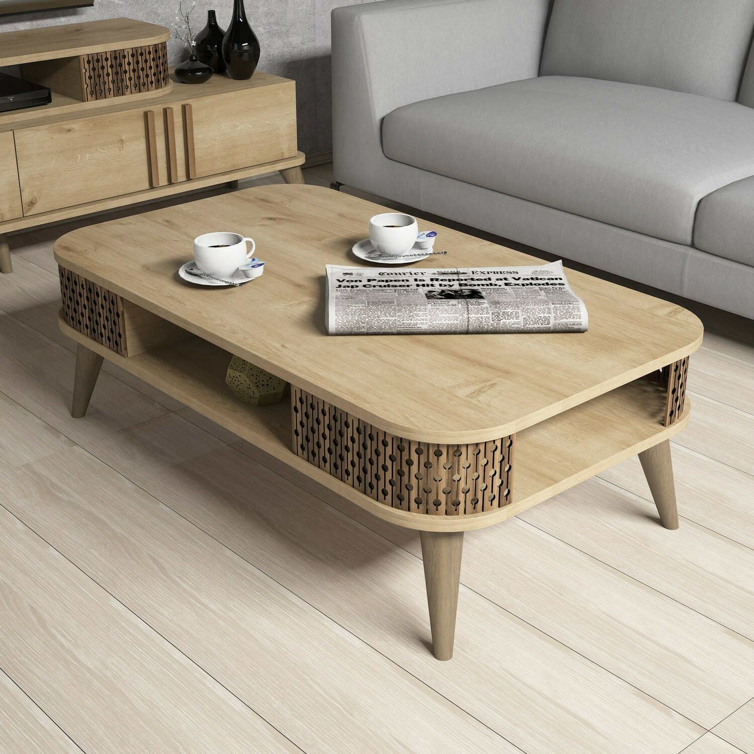 Masuta de cafea eylul, 105x60x34.6 cm - stejar