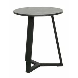 Masuta De Cafea Farsad, ⌀45x52 CM, MDF/Metal, Negru/Negru Marmura