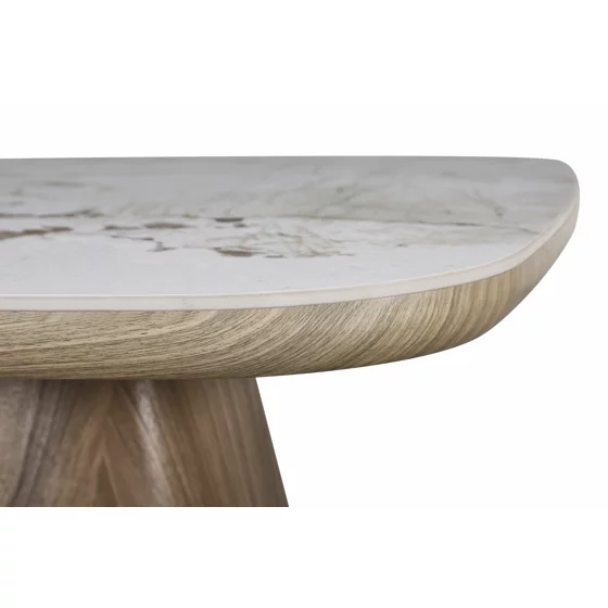 Masuta de Cafea Gordon, 80x80x45 cm, Baza MDF/Blat Piatra Sinterizata, Stejar/Beige Pandora picture - 4