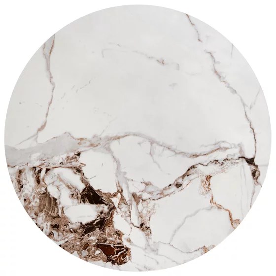 Masuta de Cafea Hagen 269, Ø60x51 cm, Metal/Piatra Sinterizata, Negru/Alb Marmura picture - 3