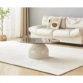 Masuta de Cafea Nero A, 80x34, Metal/Sticla, Taupe/Fumuriu