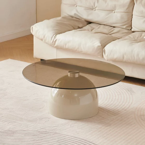 Masuta de Cafea Nero A, 80x34, Metal/Sticla, Taupe/Fumuriu picture - 1