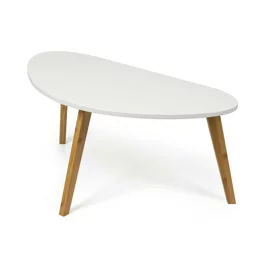 Masuta De Cafea Scandia, 85x45x40 h cm, Bambus/MDF, Natur/Alb